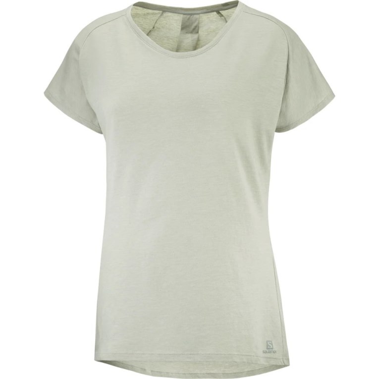 Camiseta Salomon Essential Shaped Corta Sleeve Mujer Verde Menta | MX VZOS981